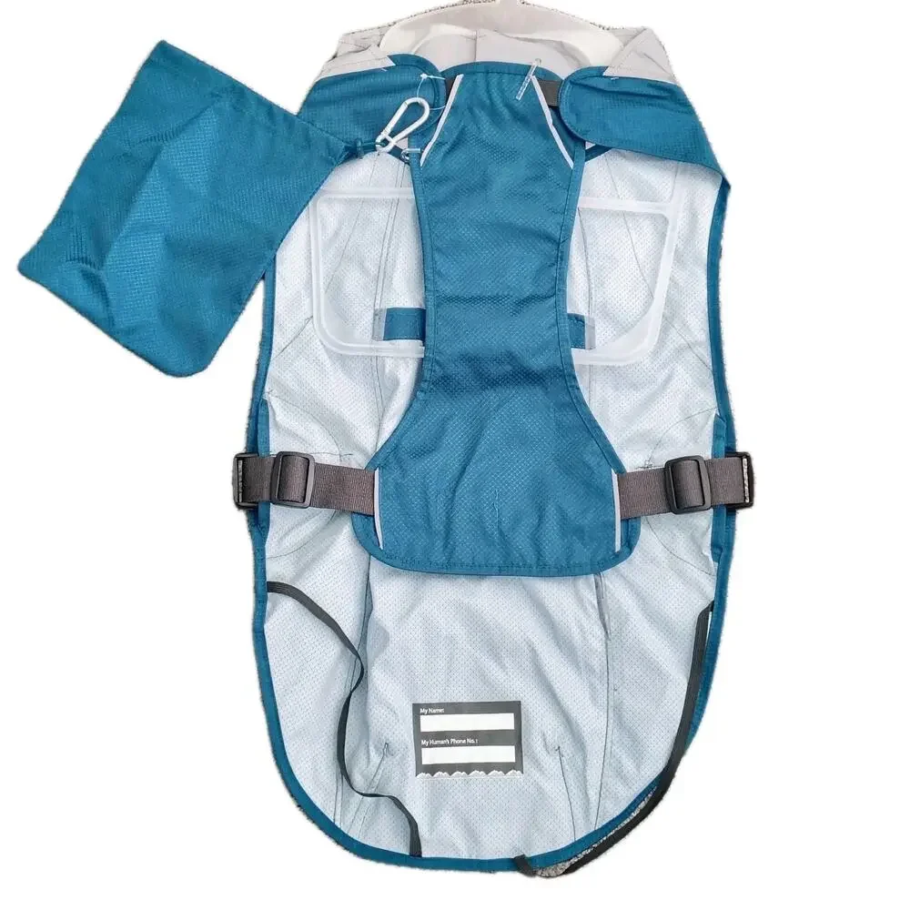 Arcadia Trail XXL Teal Reflective Raincoat Dog Jacket 38-44